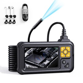 Industrial Borescope Camera with Lighting, 4.3" Borescope, 1080P HD Inspection Camera, 8 LED Lights, 16.4FT Semi-Rigid Cable, IP67 Waterproof Endoscope, Used for Pipes, Automobiles, Sewer