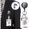 3 Pcs Llavero Retráctil, Gafete de Metal Electrochapado con 6