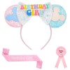 Sparkle Sequin Mouse Ears Headbands for Kids, Pink Mouse Ears