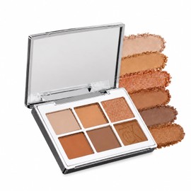 ORLURDAN Eyeshadow Palette, 6 Colors, Matte & Pearl, High Color, High Adhesion, Waterproof & Sweat Proof, Long Lasting Color Retention, Color Retention, Difficult to Crack, Difficult to Powder, For