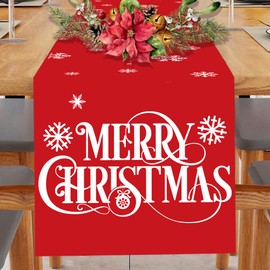 13x72 Inch Christmas Table Runner Winter Red Christmas Holiday Party Tables Decor Kitchen Dining Table Home Decor