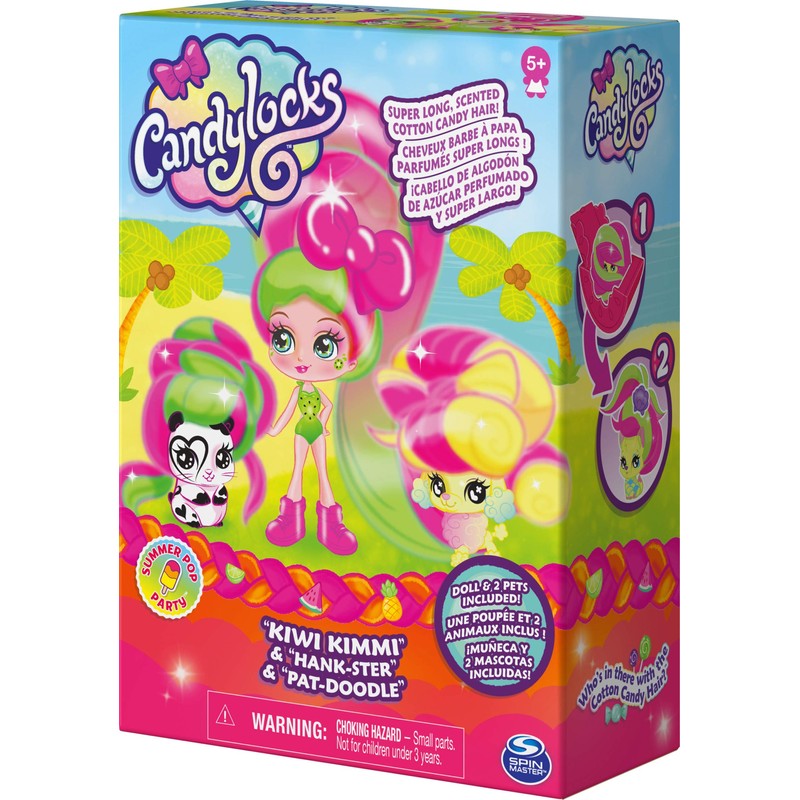 Candylocks Kiwi Kimmi Hair Toy Doll and 2 Animals