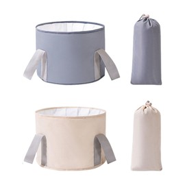 UOPJDD 2-piece foot wash bowl and 2-piece storage bag, foldable foot wash shovel, portable foot wash bucket, suitable for family, travel and camping.