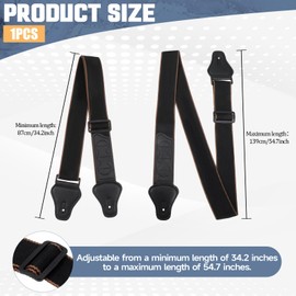 Xthrotsenk Guitar Strap Cotton Guitar Straps for Bass Electric Guitar Acoustic Guitar Strap with Leather Ends Strap and Pick Holder Pockets (Black)
