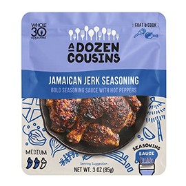 A Dozen Cousins Entrée Seasoning Sauce Packets - Simply Coat and Cook - 10 Pack - Bold Jamaican Jerk Sauce with Hot Peppers 10 Count Case (3 oz Each)