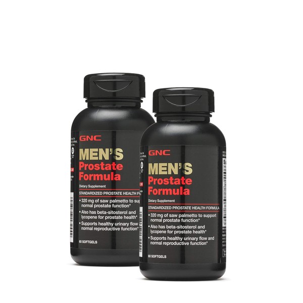 GNC Men's Prostate Formula, Twin Pack, 60 Softgels per Bottle, Supports Normal Reproductive Function