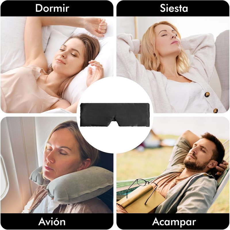 Antifaz para Dormir, Cubre Ojos para Dormir Mujer, Negro