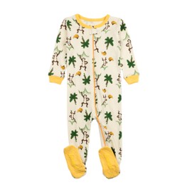 Leveret Kids & Toddler Boys Girls Footed Pajamas 100% Cotton Monkey Banana (Size 18-24 Months)