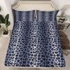 Homemissing Kids Blue Grey Black Sheet Set Double Leopard Stripes