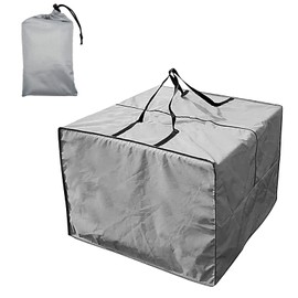 Garden Furniture Cushion Storage Bag WorthPlanet Waterproof 210D Oxford Fabric 83 x 83 x 62cm Furniture Seat Cushions Storage Bag with Handles Zippers and Carrying Bag for Cushions, Patio W200027 (Gray)