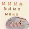 BABALAL Press on Nails False Nails Medium Almond Design Brown
