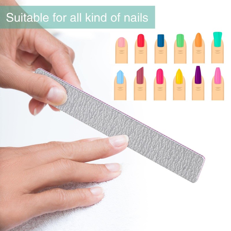 25 limas de uñas para uñas acrílicas, grano 80/120, limas