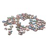 100 Piece Wooden Animal Jigsaw Puzzle Round Shaped Educational Hand
