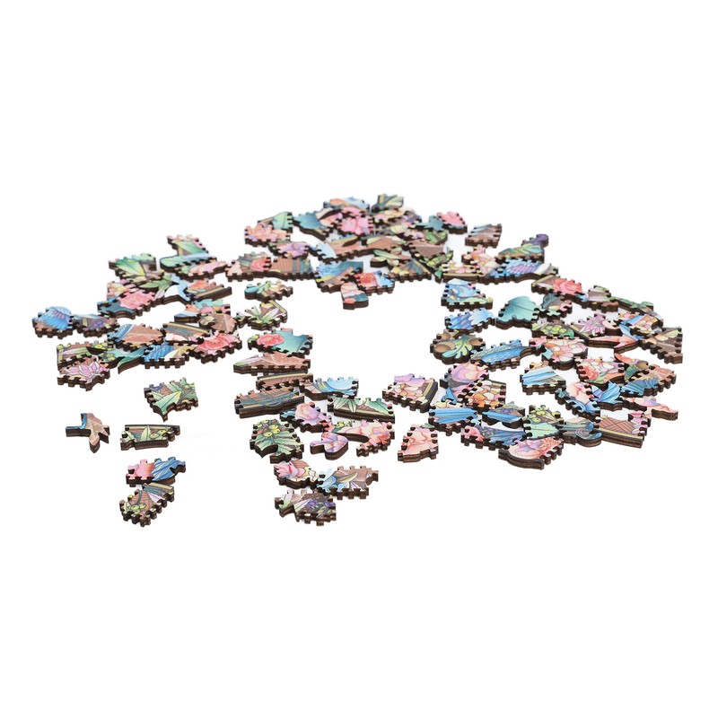 100 Piece Wooden Animal Jigsaw Puzzle Round Shaped Educational Hand