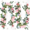 HOMENERGY 2 Pack 5.9 FT Artificial Flower Garland with Butterflies