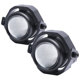 LED Waterproof Fog Light Daylight Motorcycle Auto Aftermarket (10w 12v 24v Dual Use) (No Cut Line, Yellow)