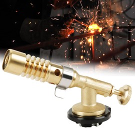 BBQ Flame Gun, Versatile Professional Portable Torch Brass Kitchen Cooking Gas Butane Culinary Torch Welding BBQ Flame Gun for Camping Home Professional Culinary School BBQ