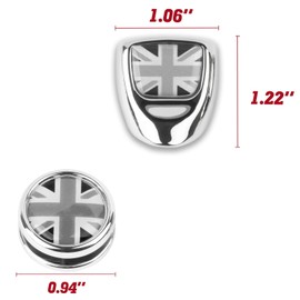 x xotic tech Black/Gray Union Jack Car Engine Push Start Stop Button Cap Cover + Hanger Stick on Dashboard Hook Holder Compatible with Mini Cooper F54 F55 F56 F57 F60 Accessories, 3PCS