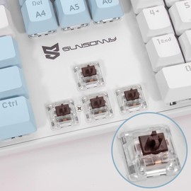 Mechanical Gaming Keyboard | Hot Swappable Mechanical Keyboard | Ice Blue Backlit Keyboard with Brown Switches and 104 Keys | Wired Gaming Keyboard | Mechanical Keyboard, PC Gaming Keyboards