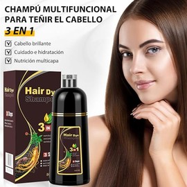 Cham pú Instant Hair Color para Ca bello,Cham pú para Teñir el Cabello, Ch ampú Tinte Instantáneo 3 En 1,Coloración a Base de Hierbas en Minutos para 