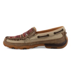 Twisted X Women's Slip-On Driving Moc, Moc Toe, Khaki & Multi, 8.5 M