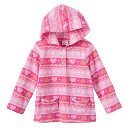 Jumping Beans Baby Girl Microfleece Tunic Hoodie Pink (6M)