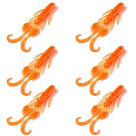 Soft Lure for Bass Fishing Wafting Bug Swimbait Shrimp Lure Worm Lure 7.6g/0.27oz 101mm Pack of 6 (Orange-2#)