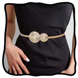 Woeoe Gold Body Chain Metal Waist Chain Belts Rave Body Jewelry Dress Summer Fashion Body Accessories for Women