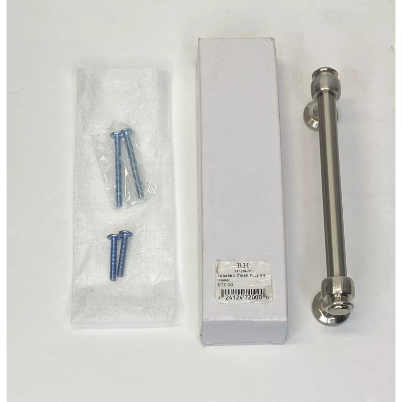 Restoration Hardware Lugarno Pull 5" Satin Nickel NEW MSRP $27
