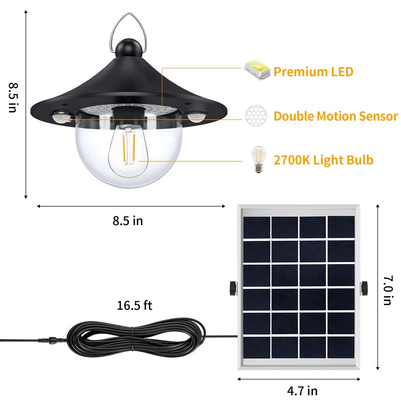 Solar Barn Lights Indoor Outdoor Shed Light Solar Powered with