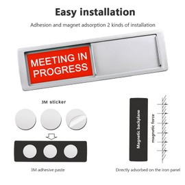 Vacant Occupied Sign,Vacant or Meeting in Progress Privacy Sign for Home Office Hotles Hospital Conference Room,Slider Door sign Tells Whether Room Vacant or Occupied, 7'' x 2''