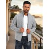 Les umes Men's Cardigan Stand-Up Collar Autumn Winter Fleece Jacket