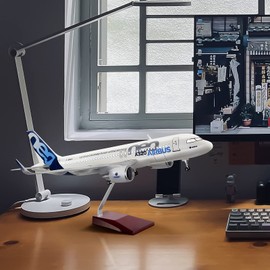 24-Hours 18” 1:130 Scale Model Airplane Airbus 320 Model Planes Metal Airlines Plane Models Display Diecast Aircraft with LED Light for Collection and Decoration (Touch or Sound Control)