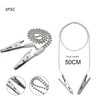 LEOUEANR 3Pcs Bib Holder Clip Napkin Chain, Silver Metal Dental