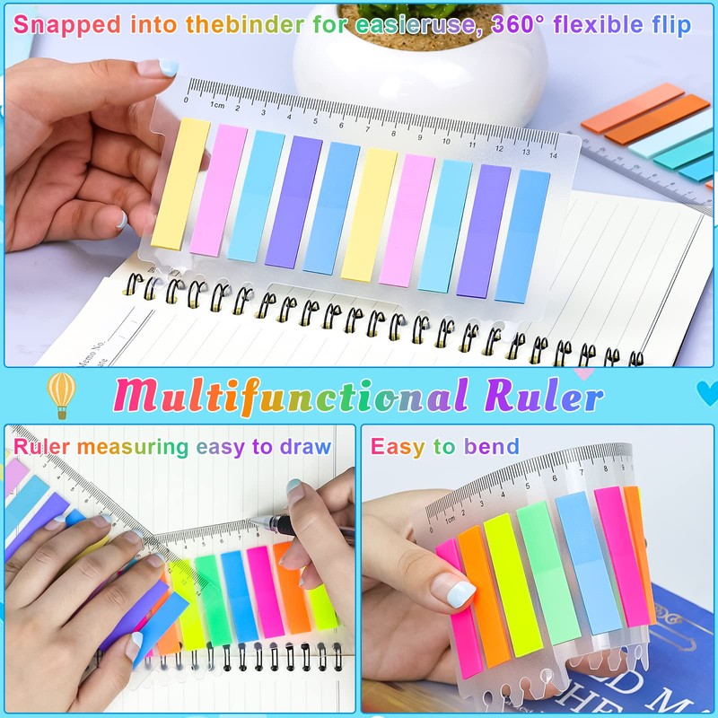 600 Pcs Sticky Tabs, Repositionable Index Tabs, Writable Page Markers