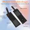 Shimmeroo Slim Keychain Card Holder for Men, Black Zipper Slim