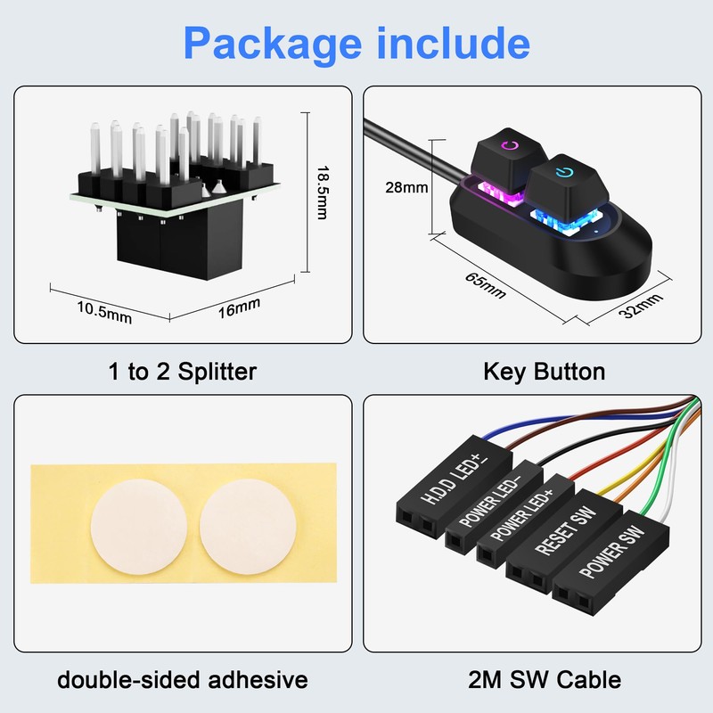 SinLoon Desktop-Computer, externer Netzschalter, PC-Netzschalter, multifunktionaler Desktop-Netzschalter für einfache Start-