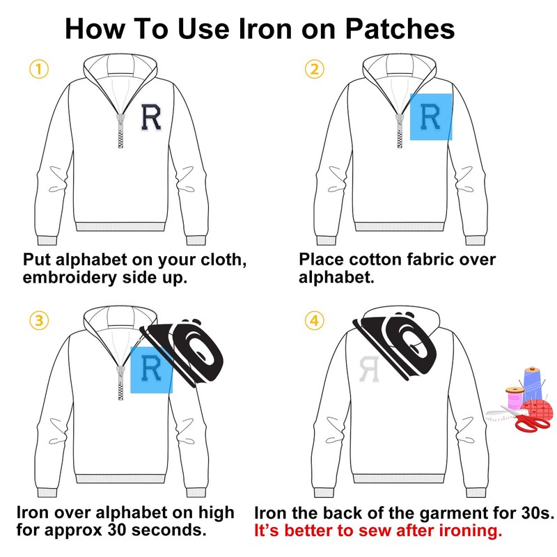 Jongdari Jongdari Iron On Letters and Numbers Patches for Clothing,