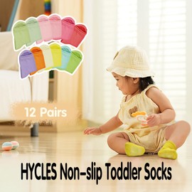 HYCLES Non-Slip Toddler Socks With Grips Kids Anti Slip Sticky Socks For Infant 5-7 Years Kids Toddler Slipper Socks