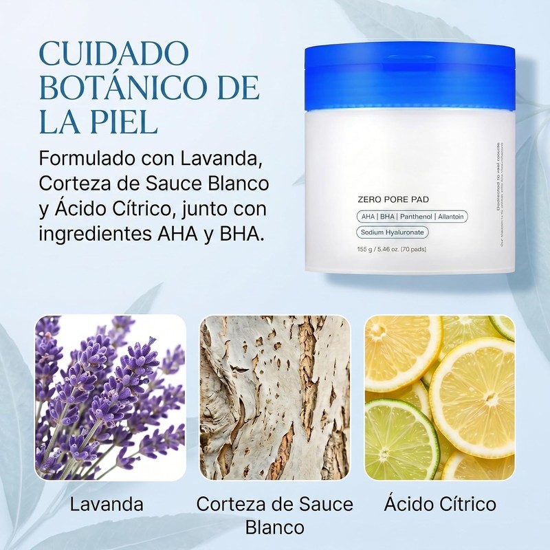 Zero Pore Pad, Pads Tonificantes AHA BHA, Ácido Láctico 4.5%,