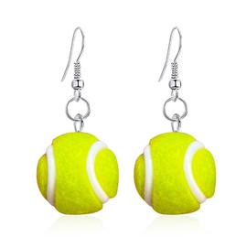 Peasimy Tennis Dangle Earrings for Women Tennis Sport Ball Earrings for Sport Player Lovers (Green)