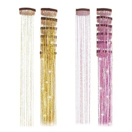 12-Piece Colorful Striped Wig, Clip-On Hair Accessories, Glitter Hair Accessories, Hair Accessories, Party Hair Accessories