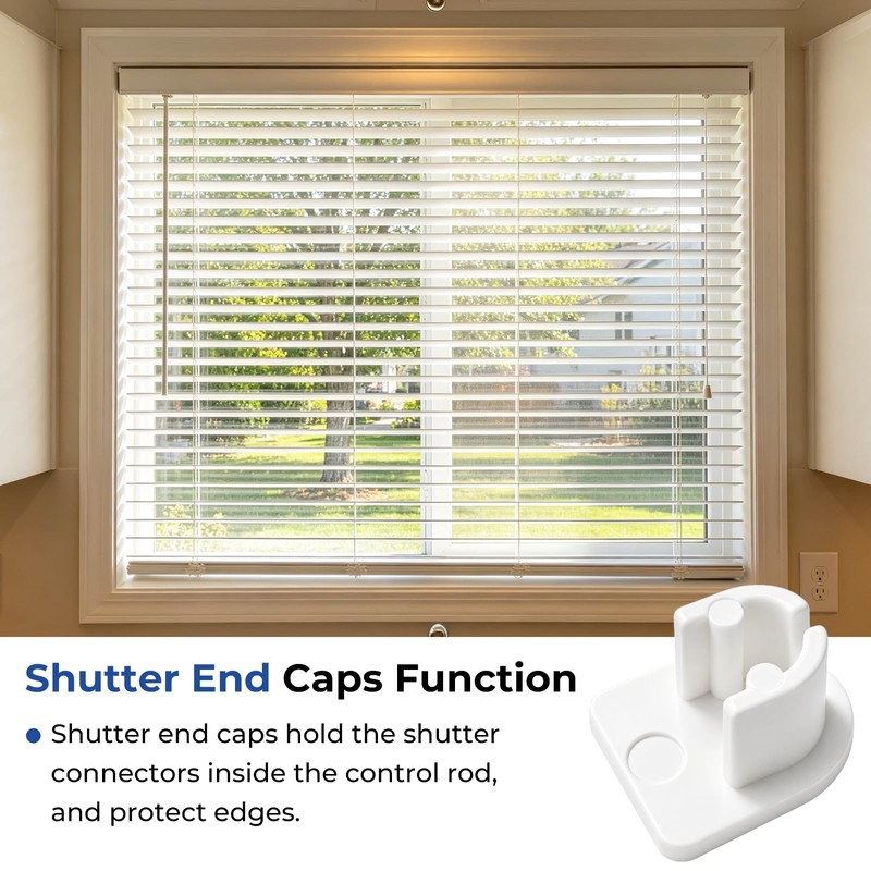 4 pcs Shutter End Caps, Tilt Bar End Fits for