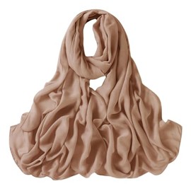 Lina & Lily Luxury Women's Bamboo Viscose Woven Scarf Shawl Wrap Solid Lightweight (Camel)