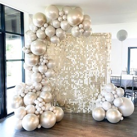 Light Gold Sequins Backdrop Shimmer Wall Backdrop 6ftx4ft Photo Backdrops for Birthday Anniversary Wedding Engagement Decoration