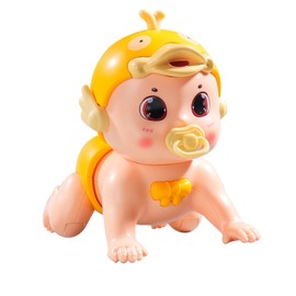 Kids Crawling Animal Toy Singing Record Interactive Electric Cartoon Animal Toy for 3‑12 Months Yellow Duck