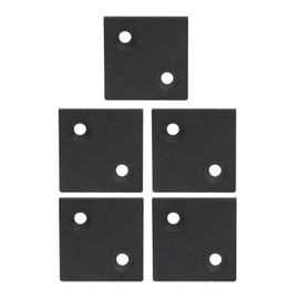 5Pcs Profile End Caps Double Slots Aluminum Alloy Cover Plate for Industrial Profiles FixingBlack