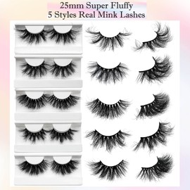 Mink Lashes 25mm Lashes Fluffy Yasnai Eyelashes Real Mink Lashes 5 Pairs Pack 9D Dramatic Long 25 mml Mink EyeLashes Wholesale