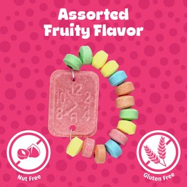 50 Candy Watches Party Favors for Kids - Bulk 50 Count of Pink Individually Wrapped Candy Bracelets with Colorful Fruit Flavor - Stretchable, Edible, Fruity Flavor Rainbow Candies for Party Favor Supplies