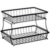 HOSY 2 Tier Steel Basket, Standing Storage Rack Ideas for